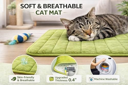 Washable Pet Bed Mat (23.6 x 15.8 Inch) – 3-Pack for Indoor/Outdoor Use, Soft Sleeping Mat for Cats, Small Pets, Kitty, Puppy, Rabbit – Cozy Bedding Pads for Pets Up to 20lbs