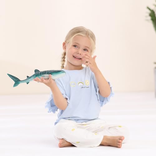 Gemini&Genius Sea Animal Great White Shark & Whale Shark Action Figures Set | Soft Rubber Ocean Sea Animal Marine Animal Model Toys for Kids Swimming, Beach, Bath, Role Playing - color: Great White Shark and Whale Shark