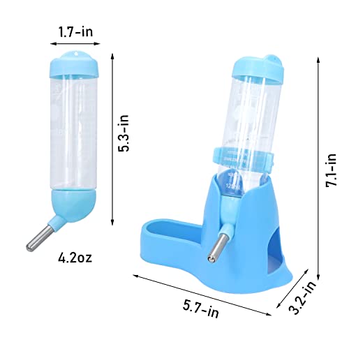 Wontee Hamster Water Bottle Water Dispenser Hamster Silent Exercise Running Wheel for Dwarf Hamsters Gerbil Mice (Blue, 125ML) - color: Blue, size: 125ML