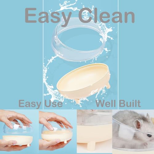 Meow&Woof Hamster Sand Bath Container & Dust-Free Bath Sand Set, 6.5" Sandbox Toilet for Hamster, Gerbil, Chinchilla, Mice – 2.2 lbs Potty Litter Sand for Small Animals (Pink)