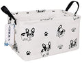 Rectangular Fabric Storage Bin, Foldable Bulldog print Basket | Damp-proof canvas with reinforced stitched handles.Great for clothes,books & sundries in closets,playrooms,laundry rooms. - color: Bulldog