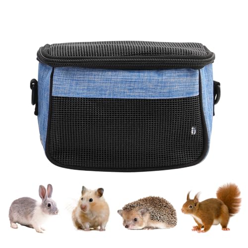 DONGKER Guinea Pig Travel Carrier Bag,Foldable Hamster Outgoing Shoulder Bag with Detachable Adjustable Shoulder Strap for Hamster Ferret Squirrel Chinchilla Rabbit