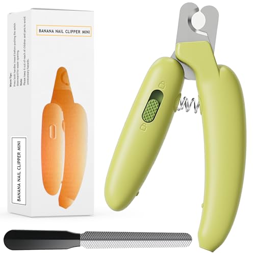 Dog Nail Clippers,Dog Nail Trimmers for Small Medium Dogs and Cats - Professional Grooming Tool with Safety Lock, Sharp Stainless Steel Blade Prevents Splitting，Includes Nail File (Green-mini) - size: Green-mini