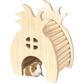 Hamster Wooden Hideout House Natural Wood Pet Rats Climbing Play Hut Hideaway Room for Small Chicken Hedgehogs Chinchilla Habitat Pet Cage Accessories (G) - style: G