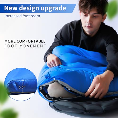 Down Sleeping Bag for Adults, 600 Fill Power Ultralight Backpacking | 600 Fill Power Down,Compact Carry,Ultralight Trail Use,Camping Hiking Backpacking,Cold and Warm Weather Use - color: 1500g Down Filling-RoyalBlue
