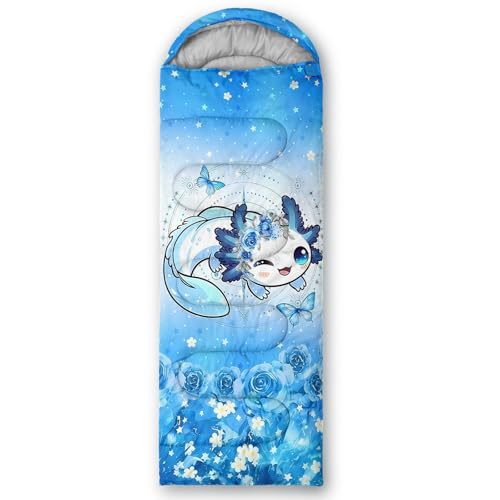 AILONEN Midnight Meow Sleeping Bag, Charcoal Cat Eyes Crescent Graphic, Portable Camp Sack Sleepover Style - color: S50