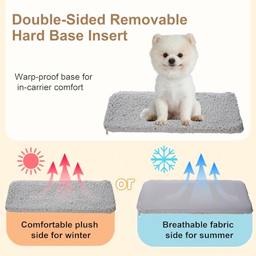 Dog Purse Carrier for Small Dogs Cats Rabbits Up to 12lbs, Lightweight Pet Sling Carriers with Large Pockets, Portable Puppy Soft Sided Tote Bag Carrier for Vet,Hiking,Travel - color: Grey-Furry