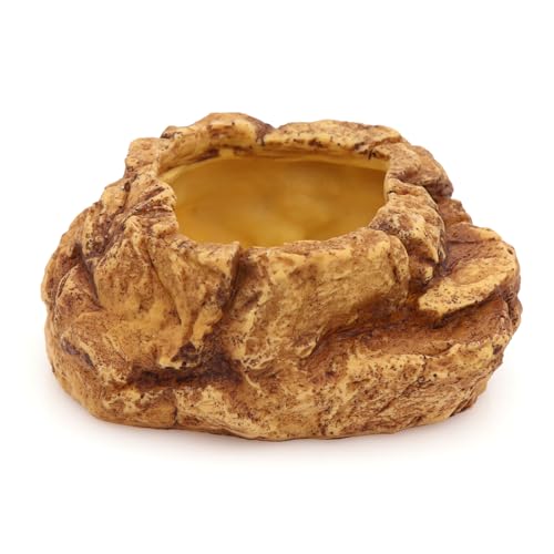 AQUA KT Reptile Food Mealworm Feeding Bowl Corn Snake Water Dish Anti Escape for Lizard Bearded Dragon Chameleon Leopard Gecko Terrarium Feeder