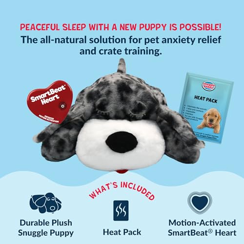 Snuggle Puppy Heartbeat Puppy Toy for Large Breeds, Breed Buddies Collection-Great Dane, Plush Dog Toy with Real-Feel Pulse and Heat Pack for Crate Time, First Nights, and Rest - color: Large Breed Great Dane