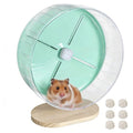 Silent Hamster Exercise Wheel,10.2 Inch Quiet Spinner Syrian Hamster Running Wheel,Anti-Skid & Adjustable Stand for Gerbils, Rats, or Other Small Pets,Green - color: Green