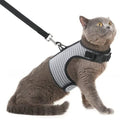 PUPTECK Soft Mesh Cat Vest Harness and Leash Set Puppy Padded Pet Harnesses Escape Proof for Cats Small Dogs Rabbits Bunny - color: Grey(Reflective), size: L(NECK 8.5"-10.5", CHEST 12.5"-15", 6-10 lbs)