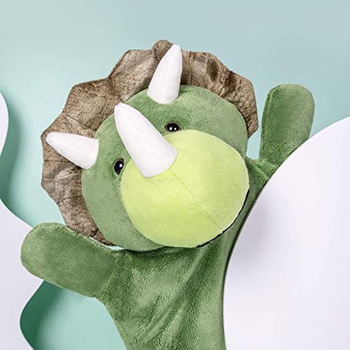 HomeTop Premium Classic Rubber Hot Water Bottle with Triceratops Cover | Natural rubber hot water bottle,Long-lasting heat retention,Snuggly all-night warmth - color: Green/Triceratops