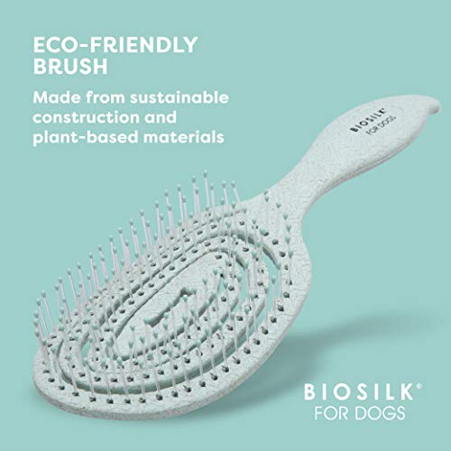 BioSilk for Pets Eco Friendly Detangling Pin Brush for Dogs, Gentle Dog Grooming Brush Designed to Help Remove Knots and Tangles and Support Healthy Coats for All Dogs | Gentle grooming brush removes knots and tangles, supports healthy coats for all dog b