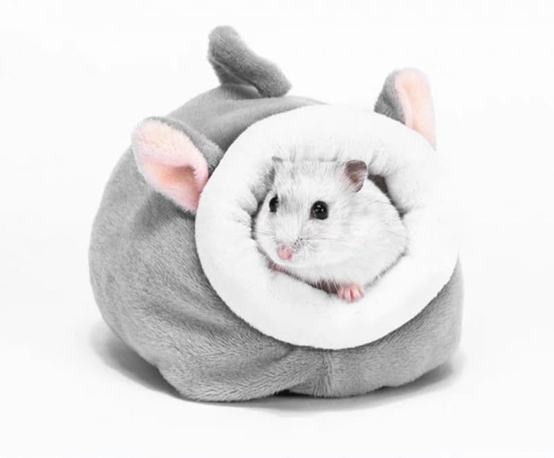Hamster Bed Warm House Cute Nest Fleece Hut Hanging Cage for Small Rodent Animal Mice,Rat,Dwraf Hamster,Gerbil,Sugar Glider - color: Blue2