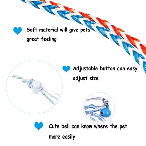 Hamster Harness 5 Pieces Adjustable Small Animal Bell Harness Rope Harness for Lead Walking Pet Gerbil, Rat, Mouse, Hamster Harness | Adjustable Small Animal Bell Harness Rope Hamster Leash for Lead Walking Pet Gerbil, Rat, Mouse, Hamster Harness