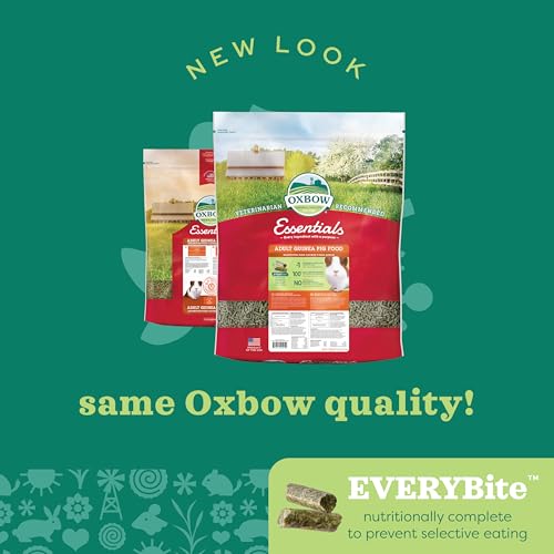 Oxbow Essentials Adult Guinea Pig Food - All Natural Adult Guinea Pig Pellets- No Artificial Ingredients- Veterinarian Recommended- All Natural Vitamins & Minerals- Made in the USA - 25 lb. | Guinea Pig Pellets, Vitamin C For Guinea Pigs, Stabilized, High