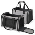 YUDODO 2 Packs 25 lbs Soft Sided Pet Carrier for Large Cat & Small Dog | Airline Approved, Lightproof Breathable Design, Side Pockets, Durable Mesh, Foldable and Portable, Grey*2 - color: Grey*2