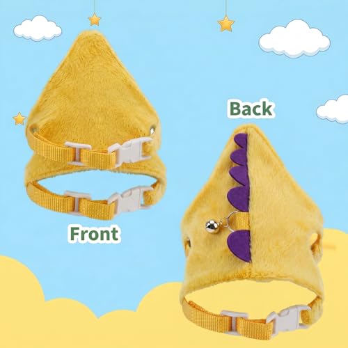 Adjustable Rabbit Harness and Leash Set, Small Animals Vest Harness, | Adjustable Straps & Magic Tape Design for Puppies, Cats, Squirrels, Rats, Bunnies, Ferrets, Outdoor Walking - color: Yellow