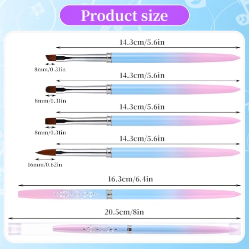 4Pcs Nail Art Clean Up Brushes Nail Brushes Cleaning Polish Mistakes | Cleaning Polish Mistakes on the Cuticles Acetone Resistant Nail Brush Fingernail Cleaning Brushes for Nail Art and Designs - color: A-Blue 4Pcs