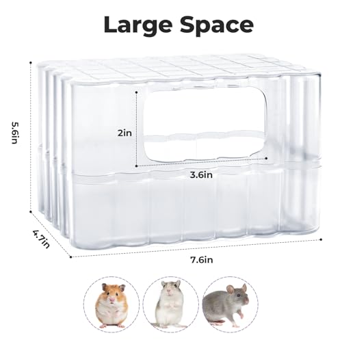 mini&moe Hamster Sand Bath Container - Small Animal Bathroom Shower Room & Corner Digging Box Toilet with Cleaning Scoop Rat Dust Bath House for Guinea Pig, Hedgehog, Squirrel - color: White
