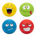 Squeaky Dog Toys, Funny Face Latex Rubber Interactive Dog Balls, Soft Chew Fetch Play Toys for Puppy Small Medium Dogs, 4PCS - color: Red Blue Yellow Green