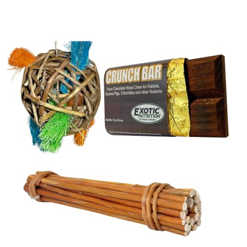 Willow Value Pack - Natural Safe Woven Wood Chew Toys - Hamsters, Guinea Pigs, Rabbits, Hedgehogs, Chinchillas, Rats, Ferrets, Sugar Gliders, Squirrels, Prairie Dogs, Marmosets, Degus, & Small Pets