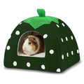 Guinea Pig Bed Rabbit Hideout Warm Fleece Cuddle Cup Washable Sleeping House for Small Animals Pet/Ferret/Chinchilla/Bunny (Drak Green) - color: Drak Green