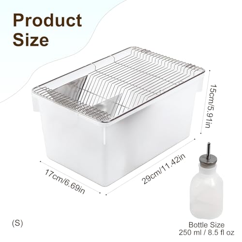 Lab Mouse Cage, Laboratory Rat Rodent Breeding Cage, Small Animal Cage, Mouse Breeding & Weaning Cage (S) - size: 11.4"L x 5.9"W x 6.7"H