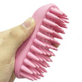Pet Silicone Shampoo Brush for Long & Short Hair, Pink ( New ), Medium Large Pets Dogs Cats, Silicone Shower Wash Curry Brush, Massage Comb - color: Pink