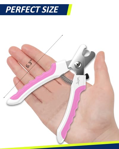 Dog Nail Clippers U10.1, Dog Nail Trimmer Large Breed with Quick Sensor, Razor Sharp Blade Professional Pet Nail Clipper with Safety Guard and Nail File, Rose Pink - color: #11 Rose Pink