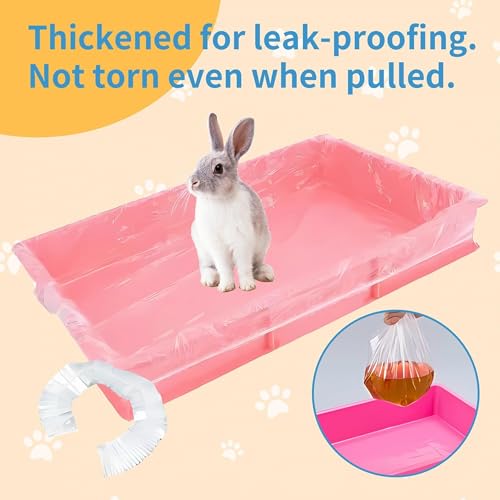 Disposable Cage Liner Bags (100-Pack) – 27'' X 19'' Clear Plastic Rabbit Cage Liners, Leak-Proof Toilet Film for Bunny, Guinea Pig, Hamster, Hedgehog & Small Animals – Universal Crate Tray Covers for - size: 1 Count (Pack of 100)