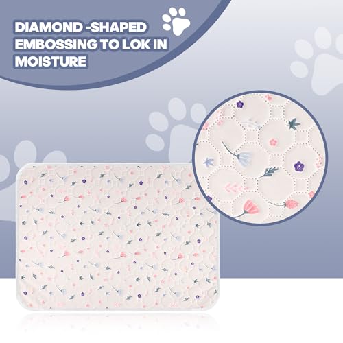 4'Pcs Washable Pee Pads, Reusable Puppy Pet Training Pads, Waterproof Dog Crate, Whelping Pad, Non-Slip Protects Against Urine Leakage Pinkishwhite Medium - color: Pinkishwhite, size: Medium