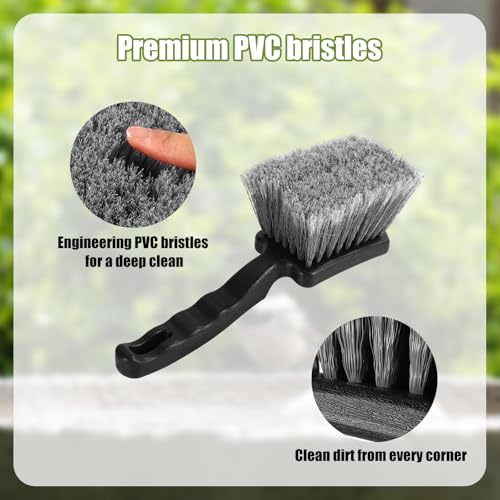 Bird Bath Brush, Black Animal Bath Cleaner with PVC Bristles and Ergonomic Plastic Handle Easy to Use Birdbath Accessories for Bird Feeder Outdoor Cleaning