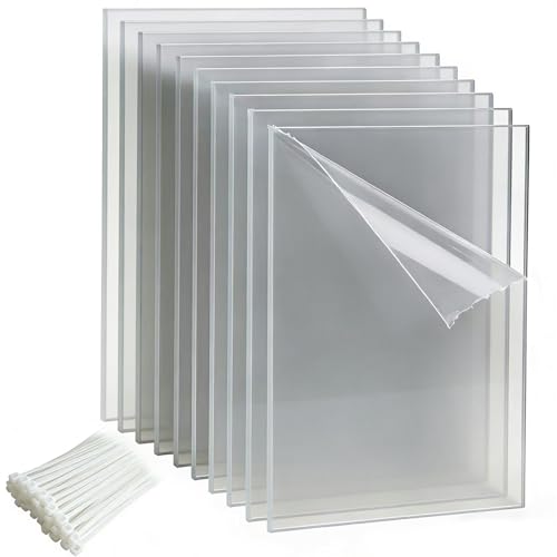 10 Pack Pet Cage Urine Guard, 11.69"x8.27" with Zip Ties Plastic Pet Splash Guard Panels Clear Edge Liner Protection for Rabbit Guinea Pig（Flexible Drilling & Fixing）