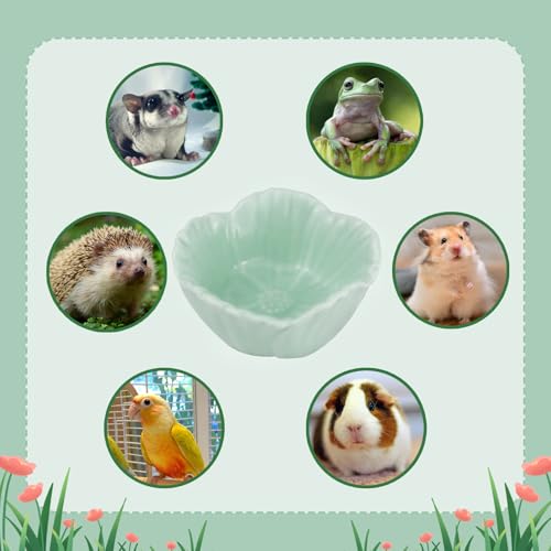 Small Ceramic Pet Hamster Bowl, Easy to Clean Anti Flipping Hamsters Food and Water Bowl, Small Animal Bowls for Dwarf Hamster, Parrots (Blue, s) - color: Blue, size: s,1pc