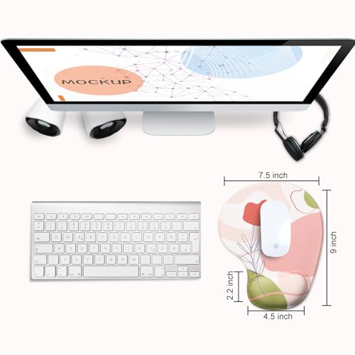 JIKIOU Ergonomic Mouse Pad with Gel Wrist Rest 2 Pack, Portable Small Rose | Upgraded-Prevent Gel Leakage, Ergonomic Design for Pain Relief, Cooling Gel filled, Smooth Lycra Surface, Non-Slip PU Base - color: 04Rose