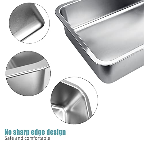 Stainless Steel Cats Litter Box, 4" Height Litter Box for Small Animals, Easy Entry, Easy to Clean, Non Stick Smooth Surface