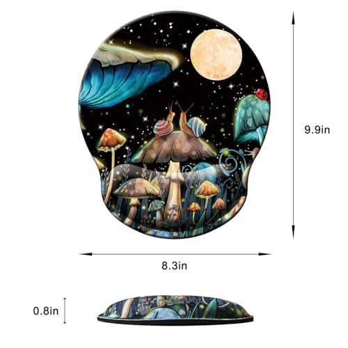 Mouse Pad with Wrist Support, Ergonomic Mouse Pad with Memory Foam Wrist Rest Cushion, Non-Slip Rubber Base Gaming Mice Pad for Home Office Computer Laptop, Mushroom - color: M41-Mushroom