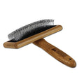 Alcott Bamboo Groom Slicker Brush with Stainless Steel Pins for Pets, Large, Brown - size: Large