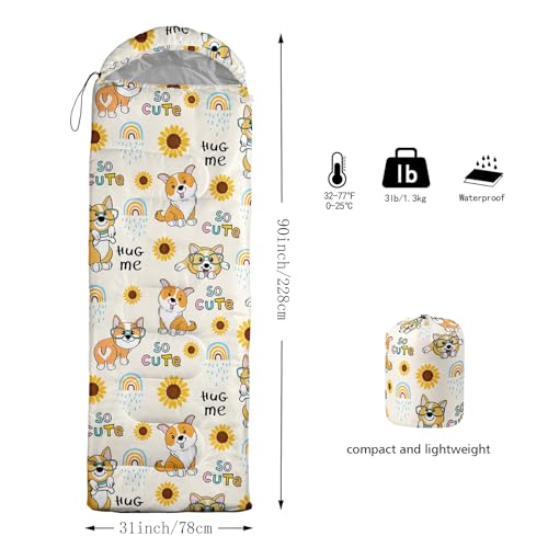 Camping Sleeping Bags Warm & Cool Weather Waterproof Backpacking Sleeping Bag All Seasons Camping, for Adult Kids Boy Girls Camping Gear Equipment, Traveling - color: A-Dog1
