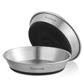 Cat Bowls, 2 Pcs Stainless Steel Cat Bowls for Food and Water, Whisker Fatigue Shallow Non-Slip Dishes Plates for Small Dog Puppies Cats - color: 2 Non-slip Bowls