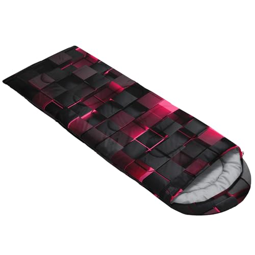 Sleeping Bags for Adults and Kids Backpacking Camping Sleeping Bags for Girls and Boys Lightweight Waterproof Cold/Warm Sleeping Bag for All Season - color: pink