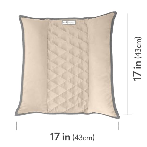 Paw Inspired Snuggle Bunny Bolster Bed, Gray/Beige, 17x17 Inch | Reversible Flop Mat, Ultra-Soft Fleece Bedding with Padded Sides for Rabbits, Cats, Dogs, Small Pets and Animals - color: Gray/Tan