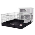 Rabbit Playpen Indoor Guinea Pig Cage Run Extension Pet Playpen with Waterproof Floor Liner Small Animal Playpen (Extension Playpen Only)
