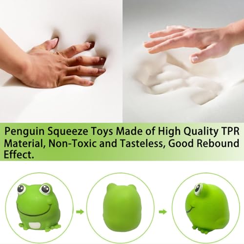 Frog Stress Balls Squeeze Toy for Anxiety Relief, Frog Squishy Sensory Toys for Adults and Kids, Stretch and Squeeze Cute Animal Stress Balls, Dough Ball Frog Toys for Party Favors - style: Frog