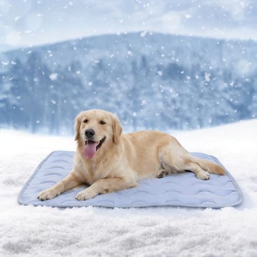Dog Cooling Mat Non-Toxic Self Cooling Pad for Dogs Cats in Hot Summer Cool Pad Washable & Easy Clean - color: Grey, size: XL 47x29in
