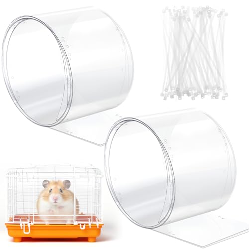 Juexica 2 Pcs 82.7 x 6 Inch Guinea Pig Cage Liner Clear Cuttable Critter Liner with Pre Drilled Holes Urine Guard Extra Long Liner with 100 Zip Ties for Rabbit Hamster Ferret Chinchilla - size: 6 inch wide