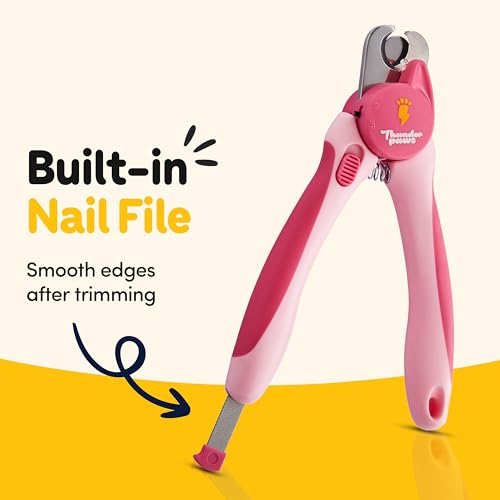 LED Dog Nail Clippers with Light Illumination, Trimmers with Protective Guard, Safety Lock and Nail File - Suitable for Large and Small Dogs & Cats (Pink) - color: Pink, size: Medium-Large (LED)