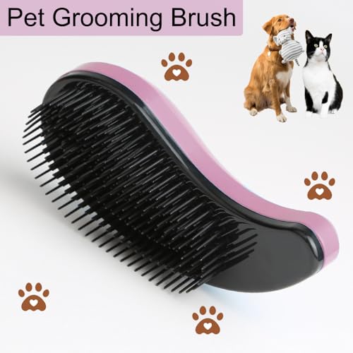 Puppy Brush, Soft Dog Brush for Grooming, Puppy Hair Remover Brush Comb, Grooming Tool for Poodles,Teddy, Yorkies, Maltese, Shih Tzu, Chihuahua, Rose Purple - color: Rose purple