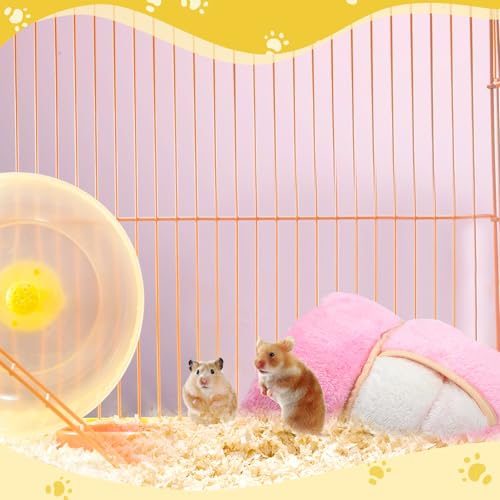2 Pcs Guinea Pig Hideouts Guinea Pig Bed, Gray, Pink, Plain | Guinea Pig Sack, Soft Plush, Washable Bedding Hideout for Small Pet, Nest Supplies, Cage Habitat Accessories - color: Gray, Pink